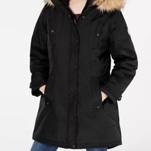 Hooded Faux-Fur-Trim Parka